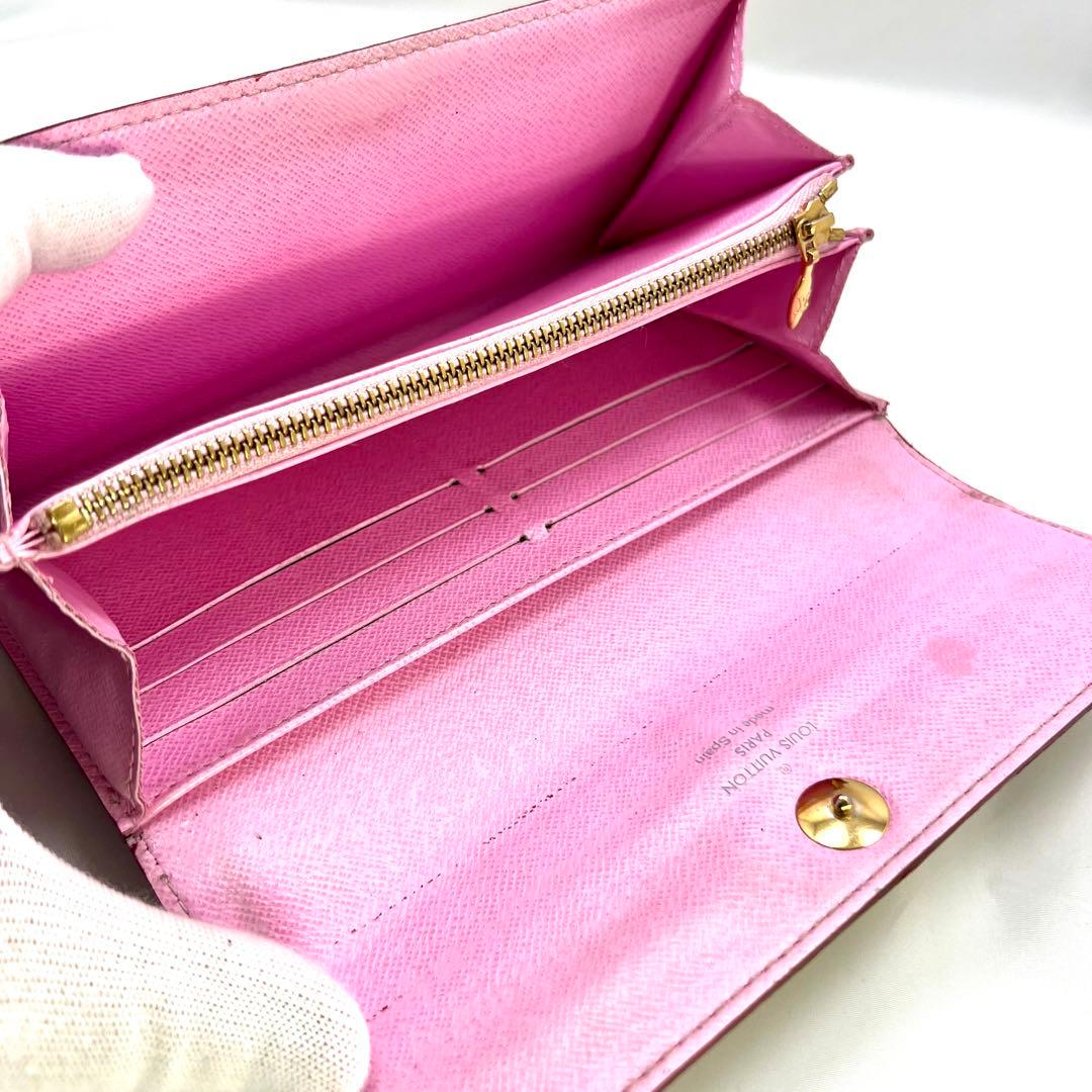 ルイヴィトン マルチカラー 村上 隆 ポルトフォイユ サラ 白×ピンク