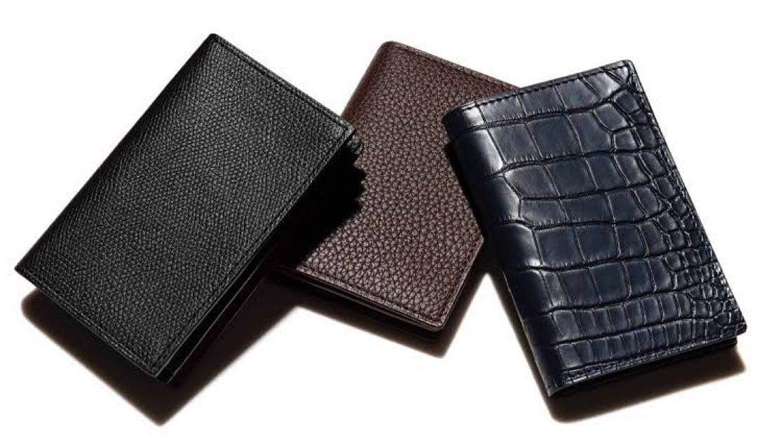 最高級 カミーユフォルネ クロコ ポロサス 名刺入れ カードケース ブラック 黒