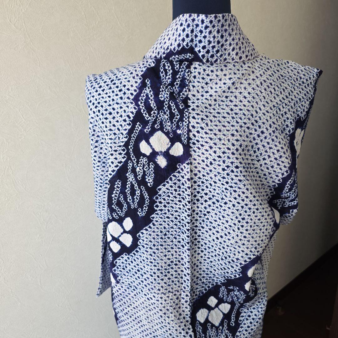 浴衣　藍染　総絞り　大人女性