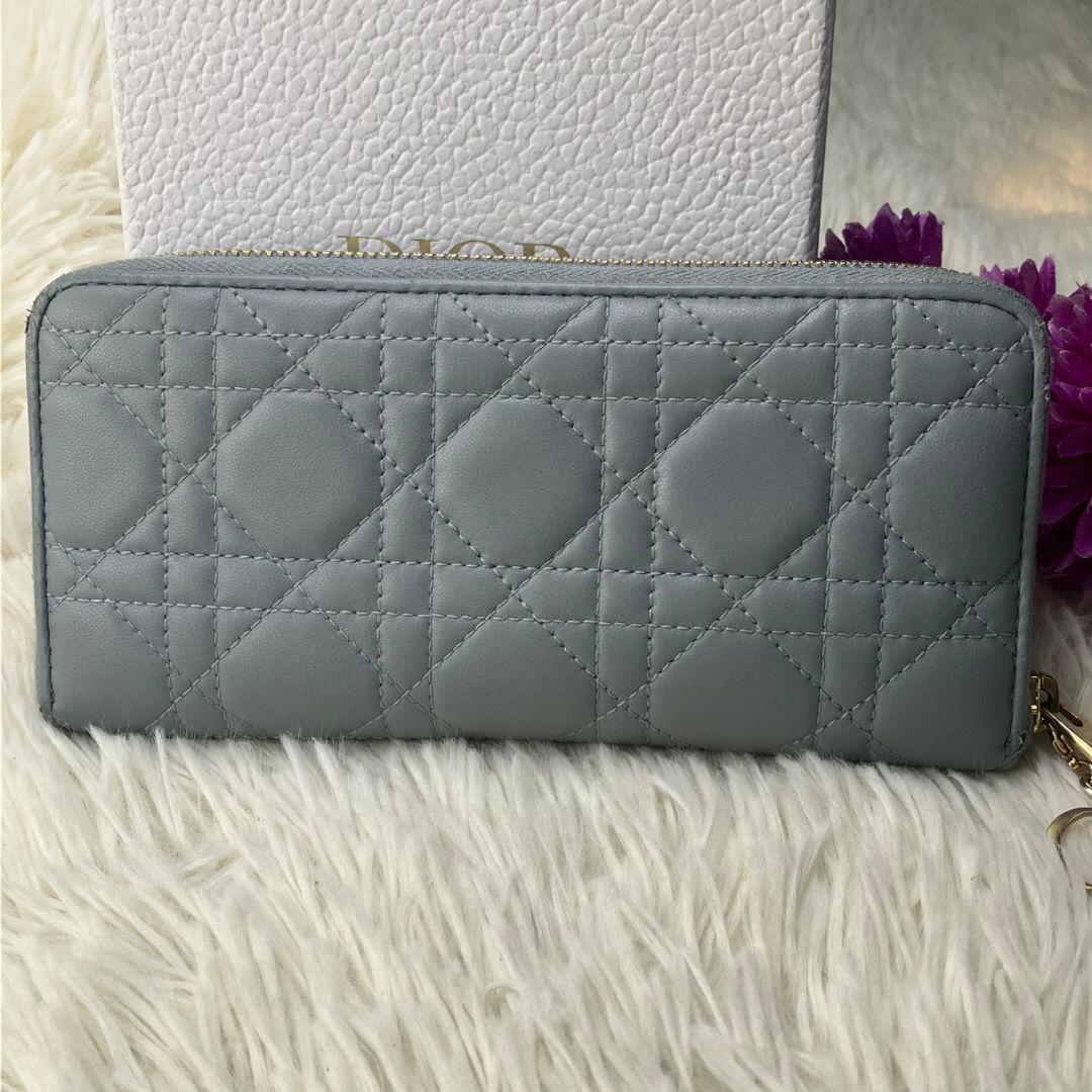 クリスチャンディオール レディ ディオール カナージュ 長財布 ラムレザー