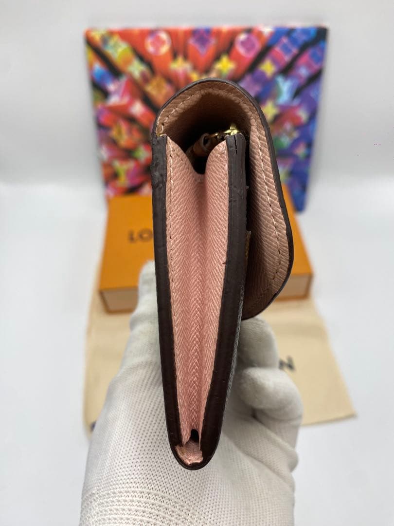 美品✨️ルイヴィトン モノグラムポルトフォイユ エミリー ルージュ M60136
