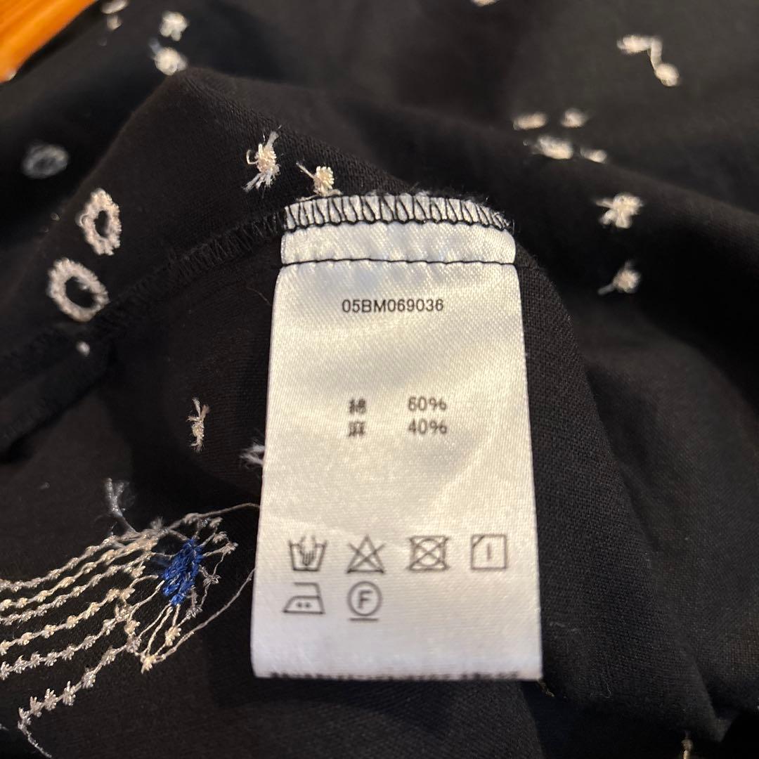 マーブルシュッド　クラゲレース刺繍チュニック　黒