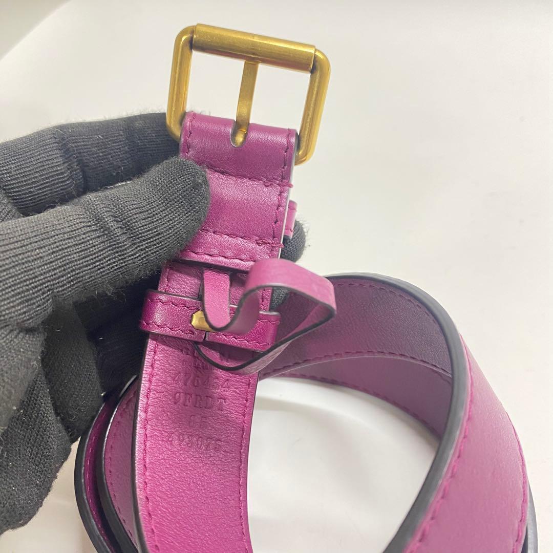 【美品】GUCCI マーモント ベロア ボディバッグ ウエストポーチ パープル