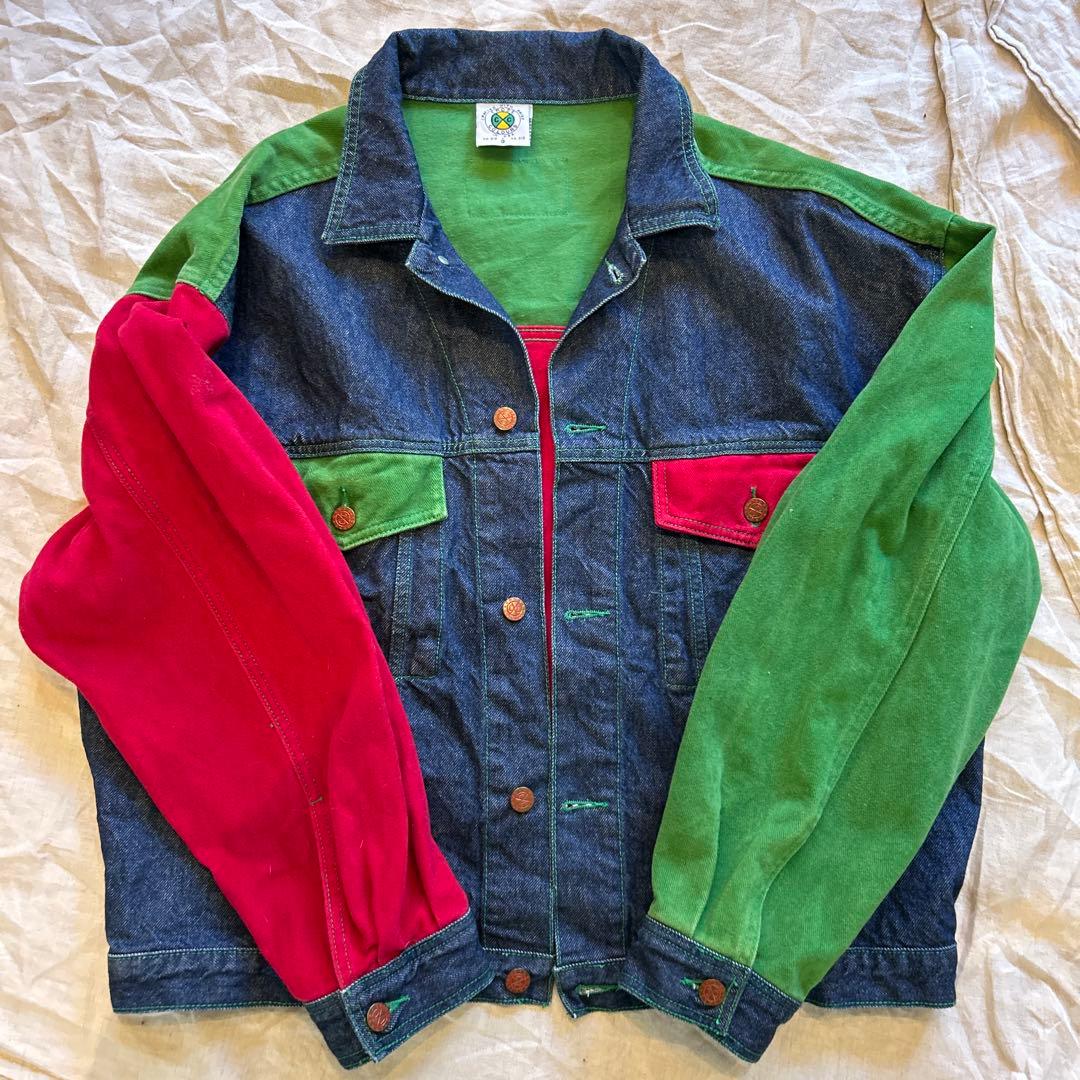 美品★CROSS COLOURS カラーブロックデニムジャケット サイズ3