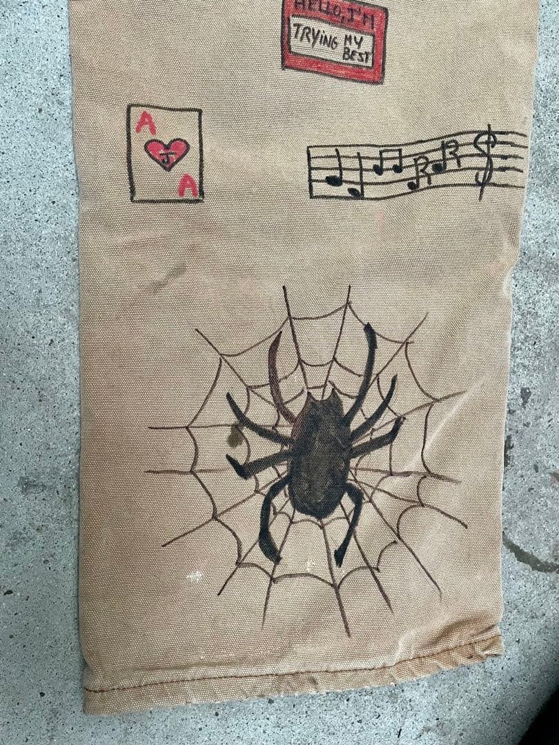 メモリアル ワークパンツ – ハンドペイント デザインサイズXL