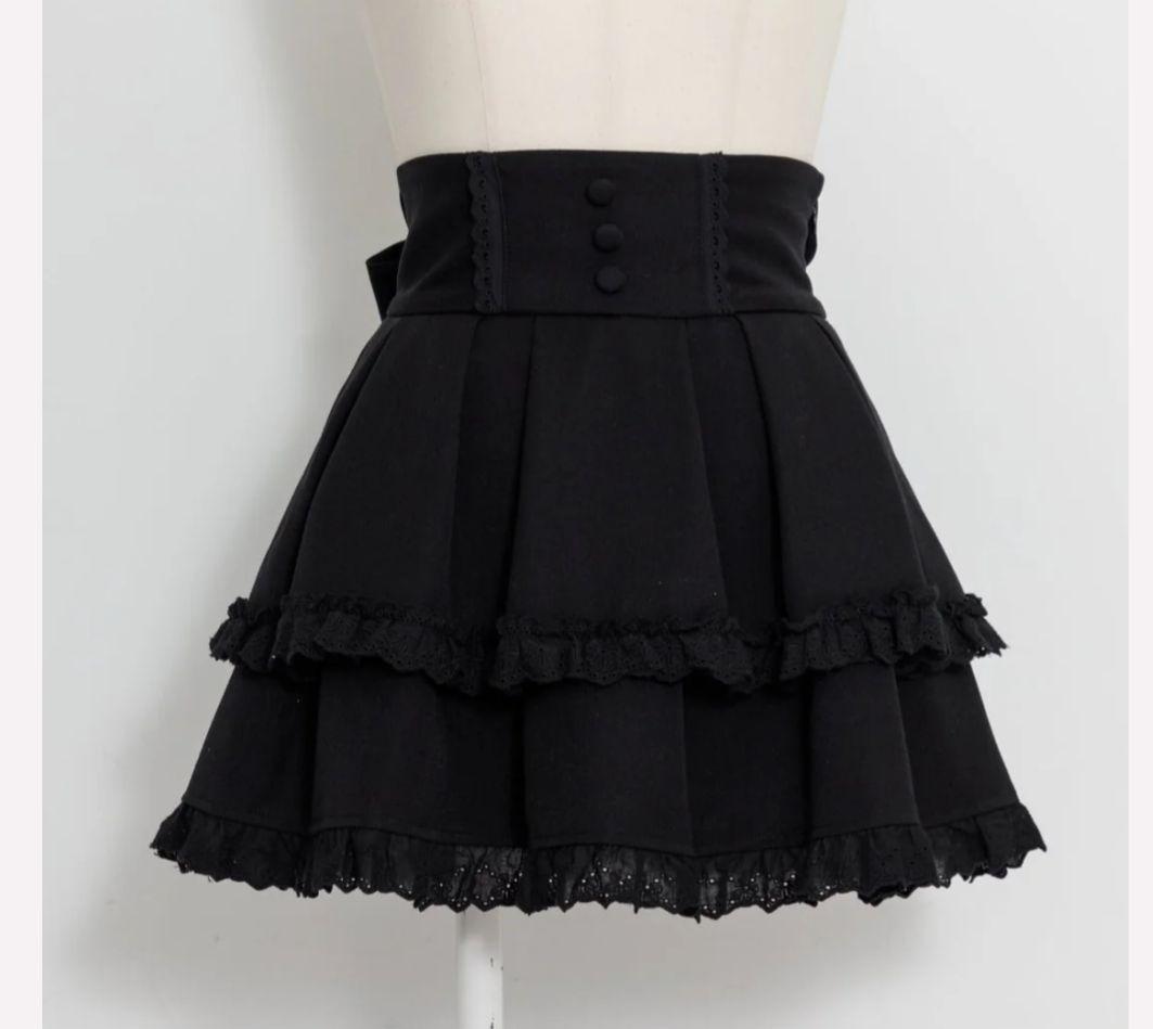 piumコットンフリルボリュームタックスカート