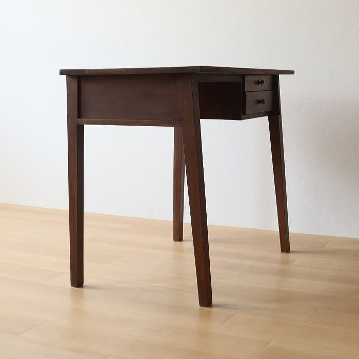 片袖机 古家具 木製 ヴィンテージ 真鍮金具 デスク