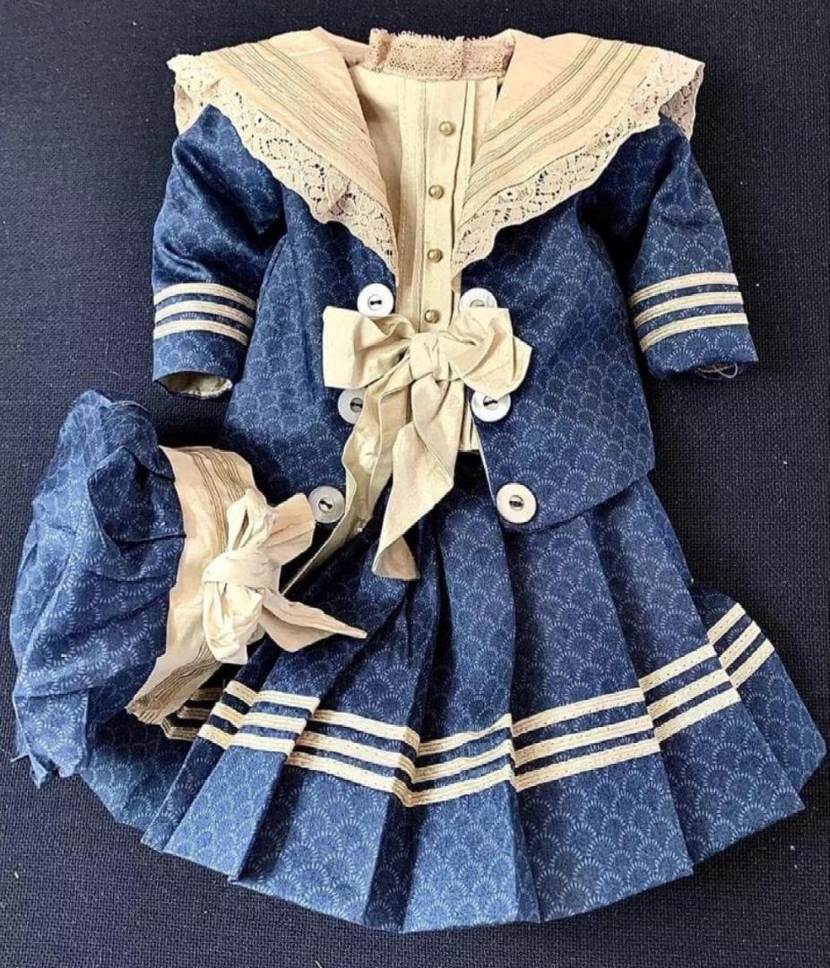 ビスクドール用セーラードレス 48cm前後の人形用 3ピースのガールドール用