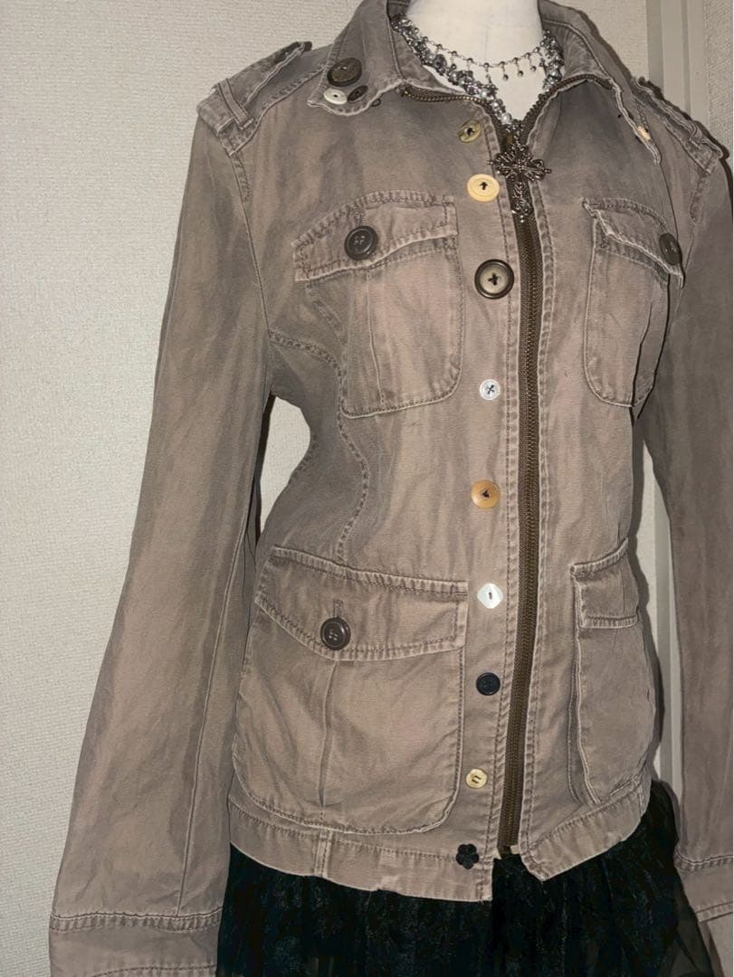 y2k ミニタリージャケット ボタン NANA 平成ギャル フェアリーグランジ