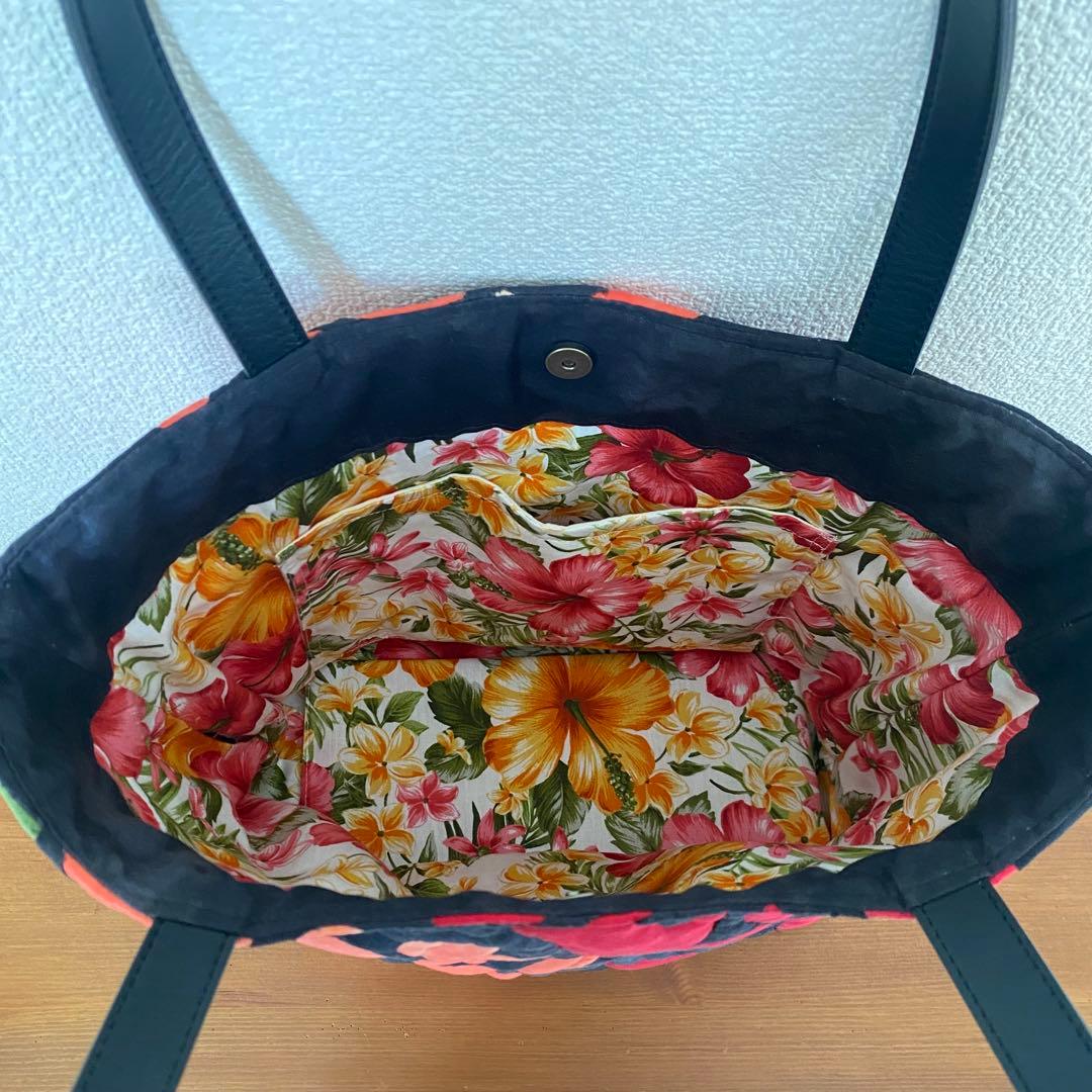 ハワイアンキルト◆トートバッグ◆ハイビスカス◆プルメリア◆ハンドメイド