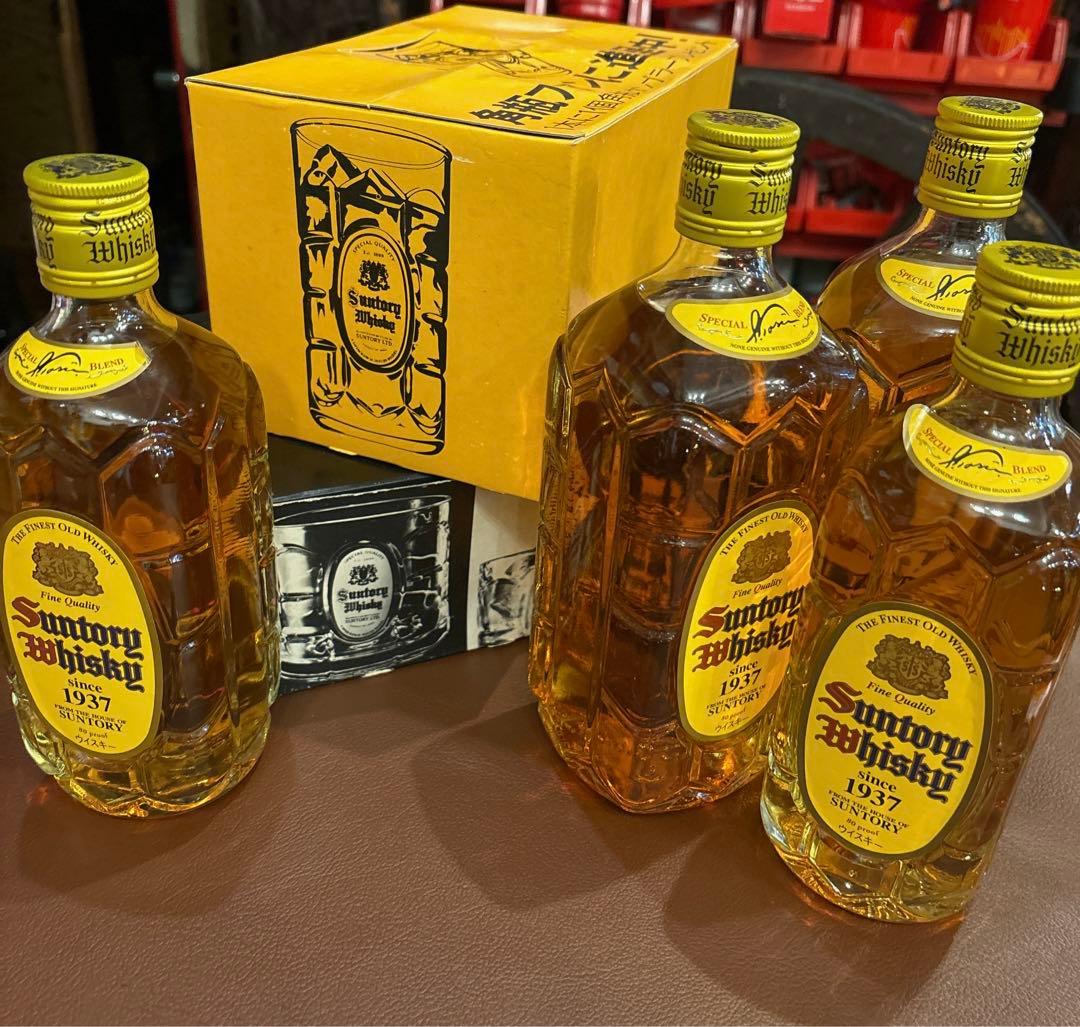 古酒 サントリー角4本 亀甲&グラスSET 未使用品