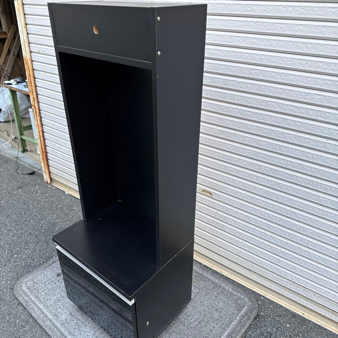 スロット実機スタンド ブラック 収納付 台