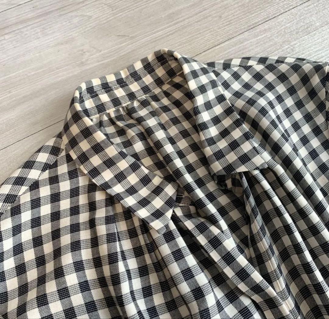 【ANAYI】アナイ　ギンガムチェック　ビスコースチェックフレアワンピース　春