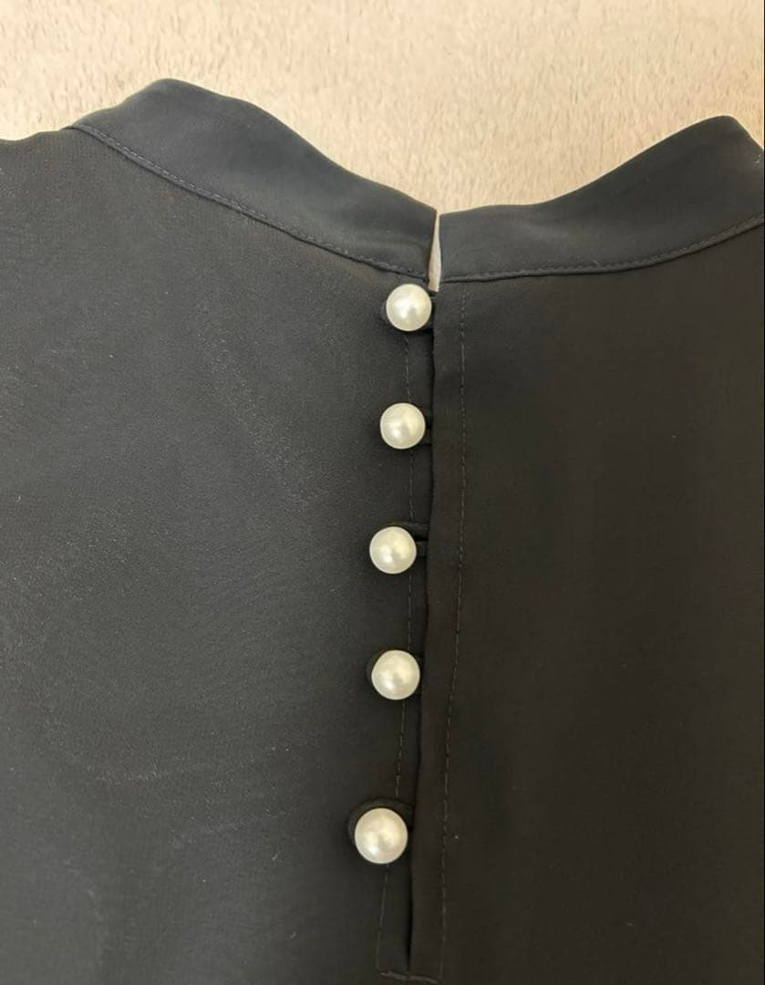 【美品】Rire fete リルフェテ パールデザインシフォンドレス 9号