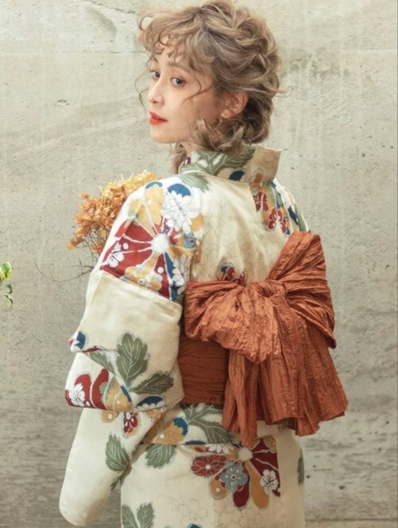 Dita 古典菊 浴衣 兵児帯 下駄3点セット【即日発送可能‼️】