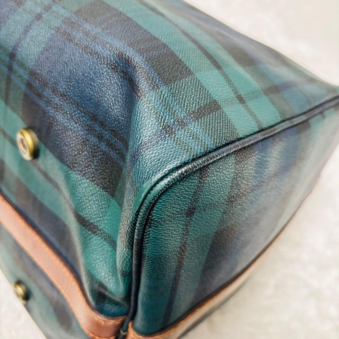 希少 ポロ ラルフローレン レザー ボストンバッグ チェック 2way 大容量