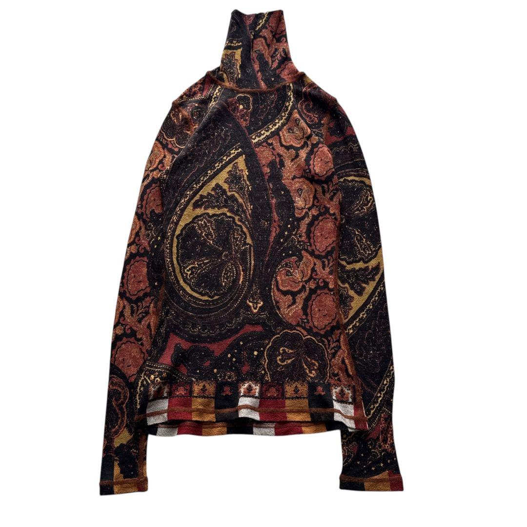Jean Paul Gaultier ペイズリー柄 タートルネック ニット