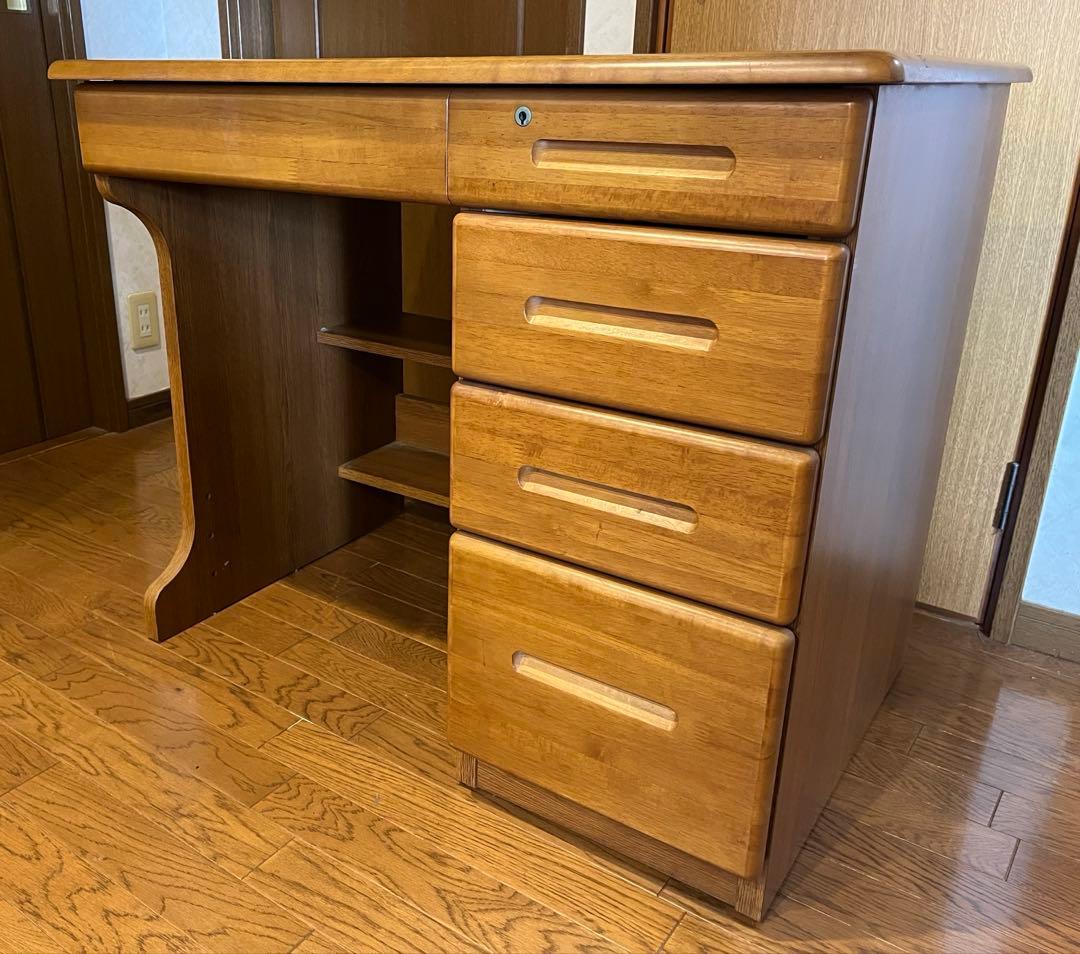 学習机　事務机　パソコンデスク　書斎机　引出し付　木製