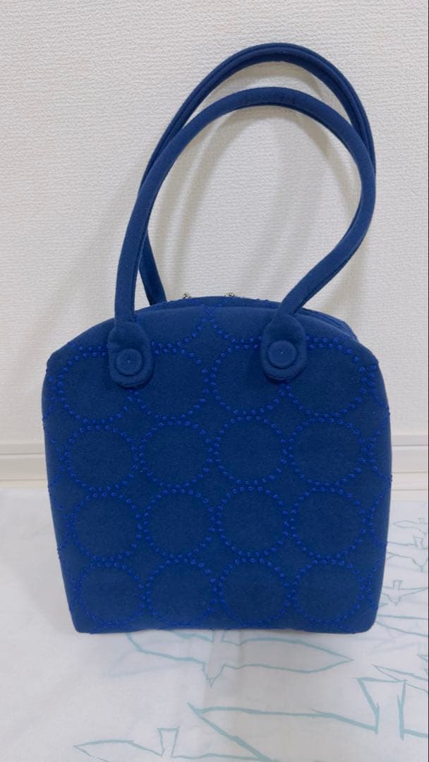 【未使用・タグ付】ミナ ペルホネン tambourine マトカバッグ ネイビー