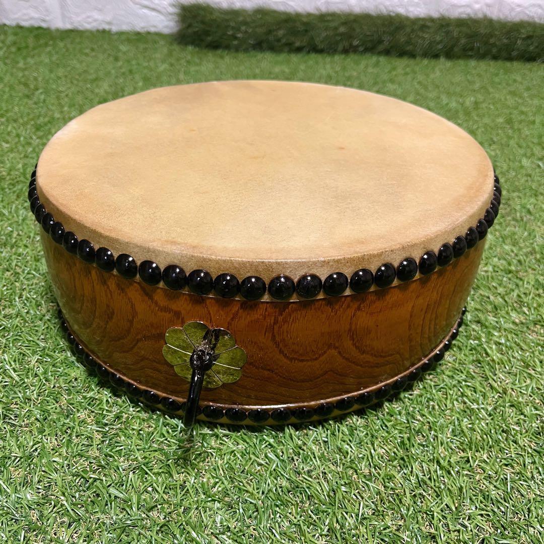 平胴太鼓 平太鼓 くり抜き 伝統芸能 お祭り 応援 和太鼓 和楽器 バチ付き