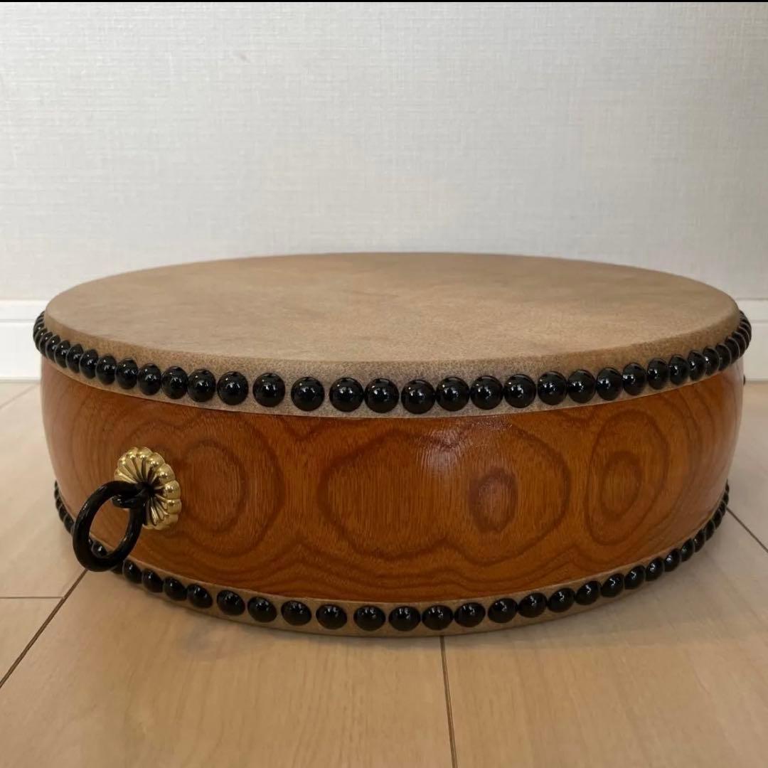 和太鼓 平太鼓 33cm 1尺1寸　和楽器 上鳴 日本製　くりぬき　本革