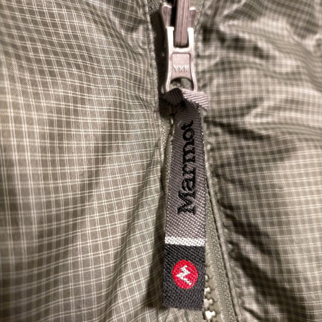 テイトMarmot ダウンベスト グリーン＆グリーン格子柄 リバーシブル