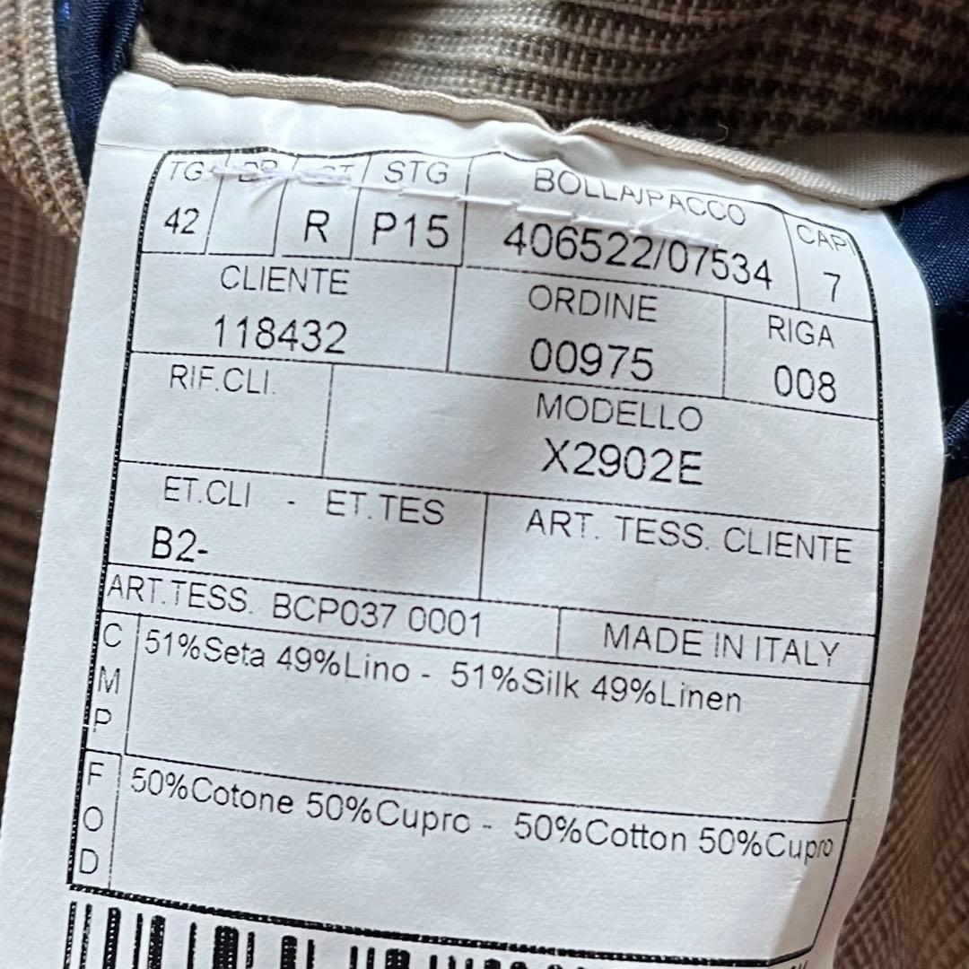 <美品>BOGLIOLI doverベージュ 春夏 シルクリネンジャケット 42