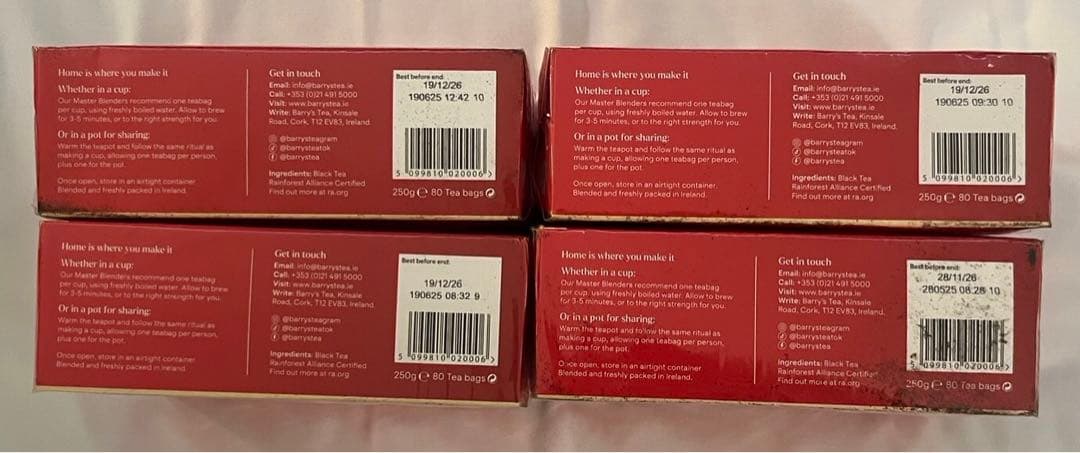 バリーズティー 紅茶　4個セット BARRRY'S TEA GOLD