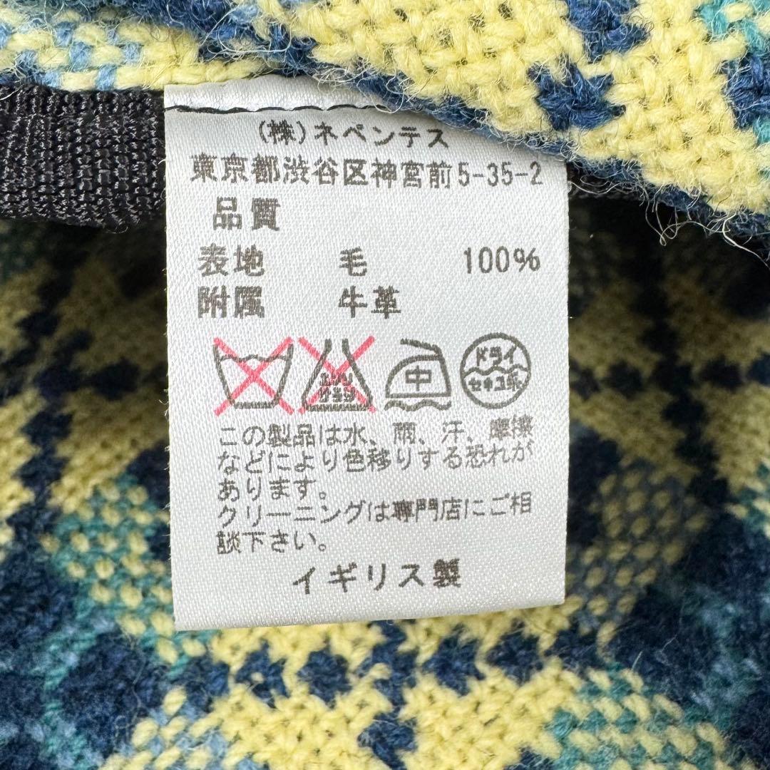 極美品 A4収納 ネペンテス メッセンジャーバッグ ウール レザー ネイビー