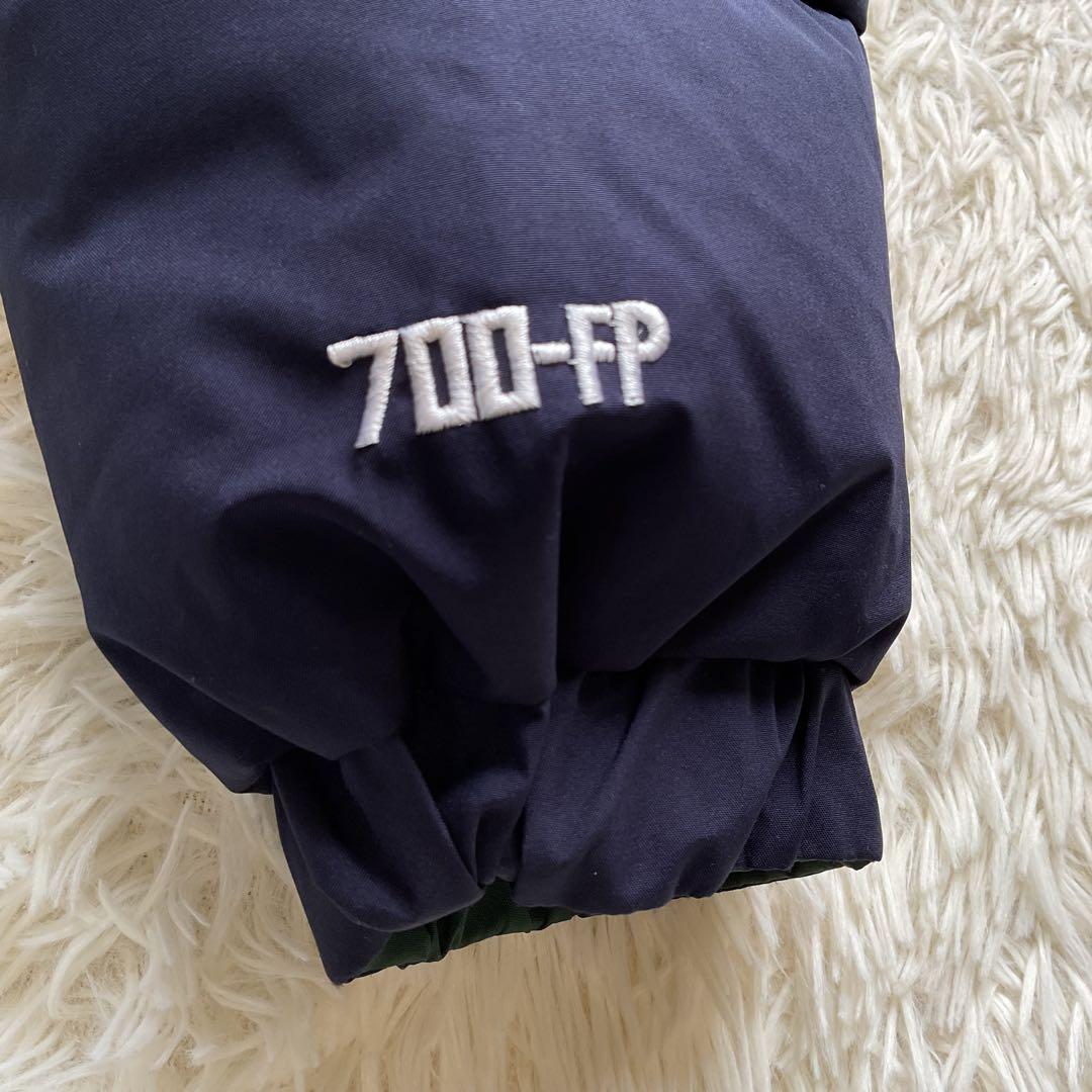 美品✨FTC 700FP ダウンジャケット　ボーダー柄　リバーシブル　L 紺×緑