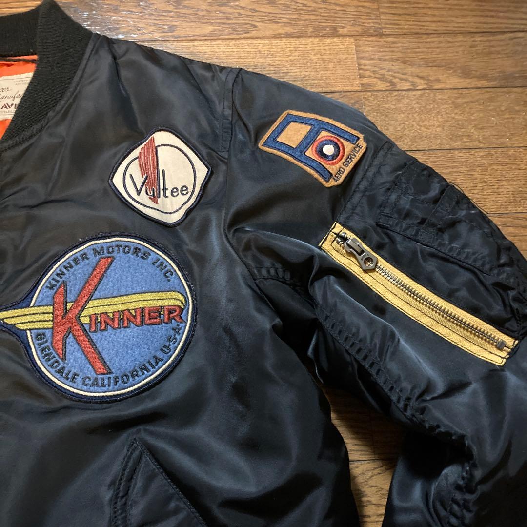 アヴィレックス　ワッペンフルカスタム　MA-1 バックロゴ　Mサイズ　黒