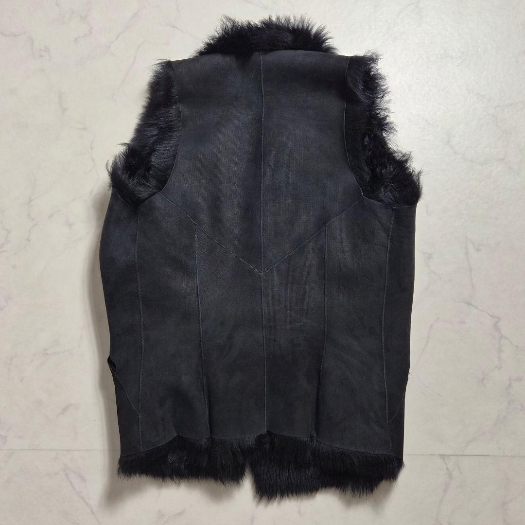 【美品】カールドノヒュー 毛皮 ムートンベスト 黒 S