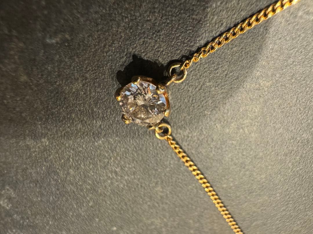 ダイヤモンド　ネックレス　K18 一粒　ゴールド　シンプル