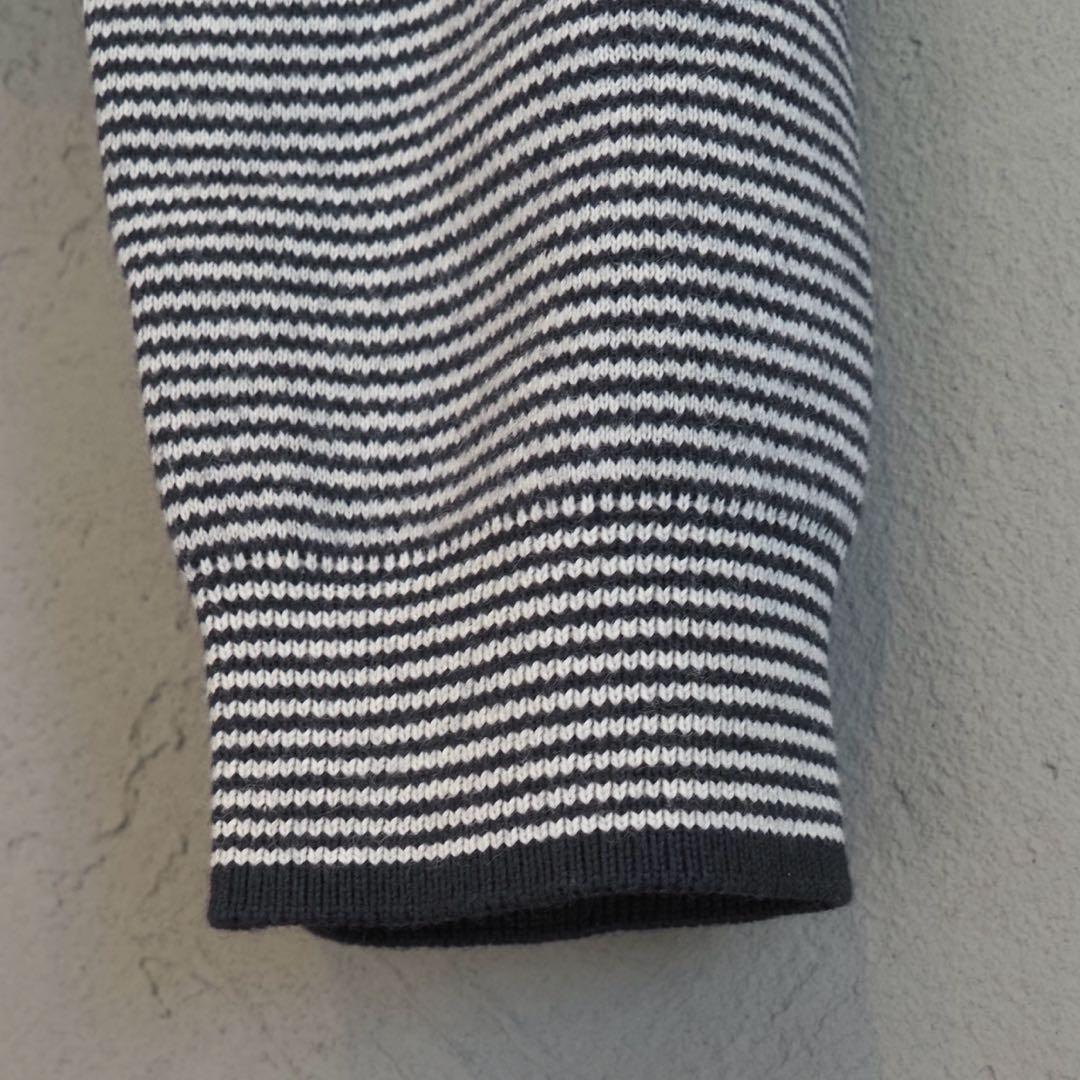 CABaN カシミヤ ストライプ クルーネックカーディガン