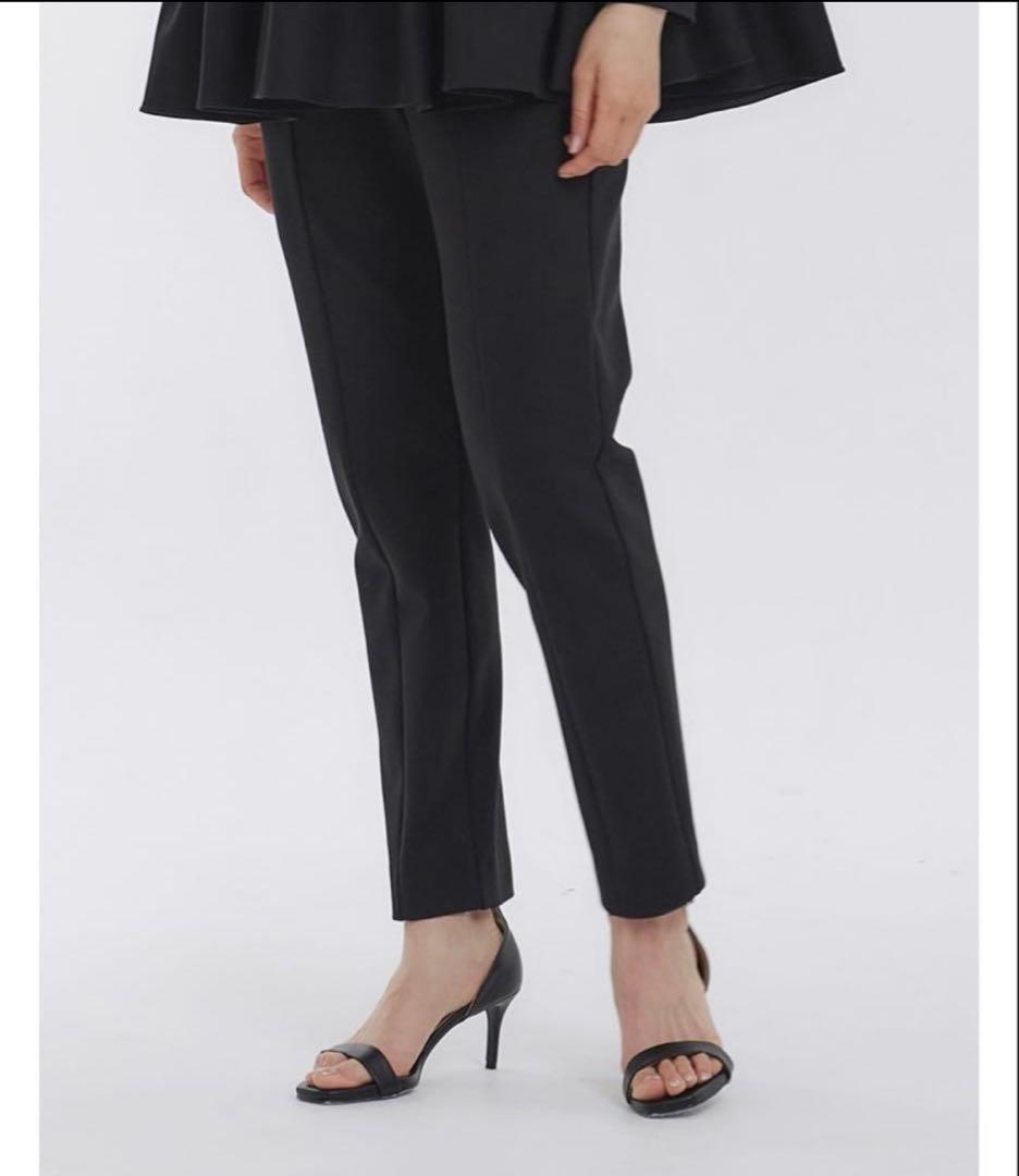 yori ぬくぬくスリムパンツ　ブラック　38