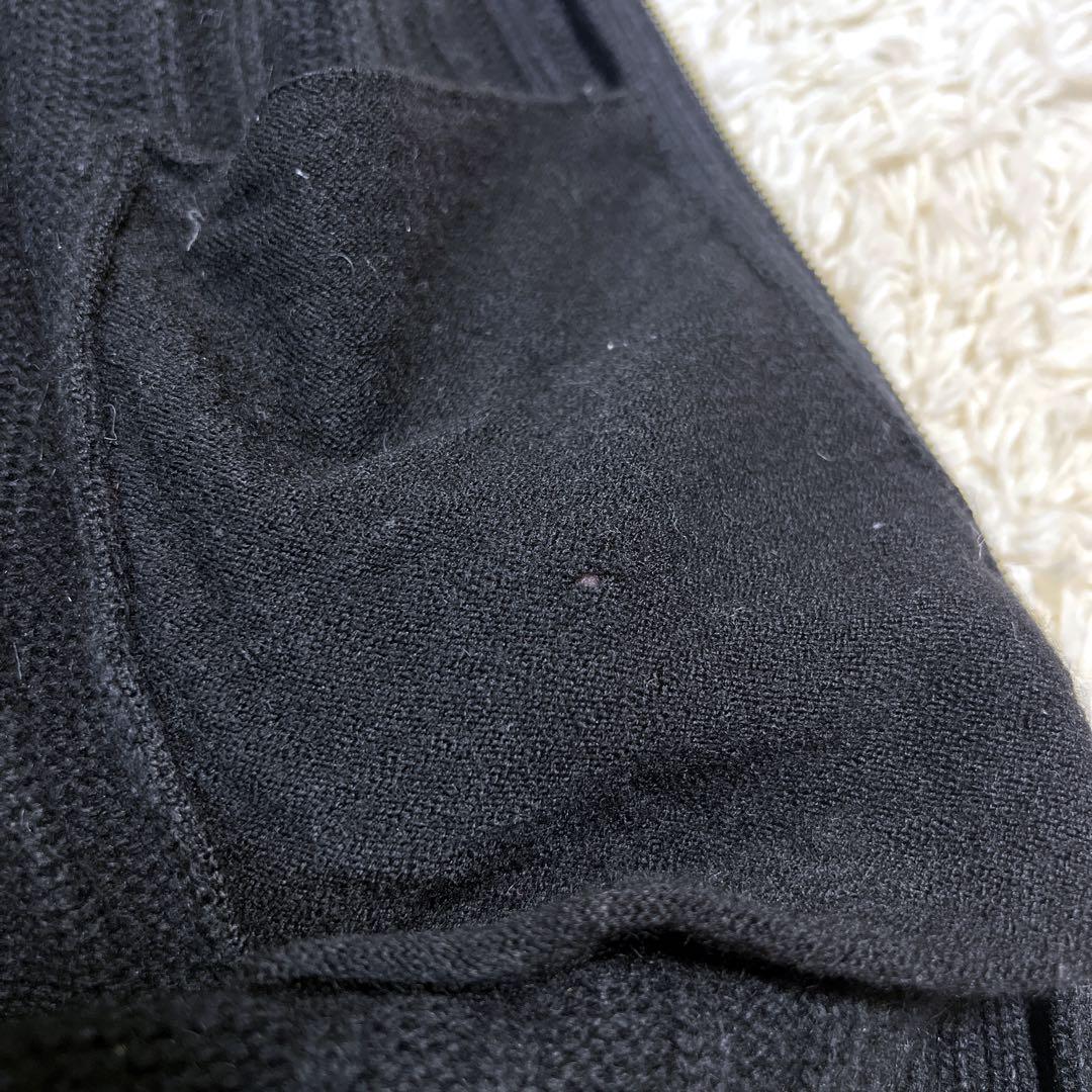 美品✨バーバリー ドライバーズニット ファー フード ケーブルニットパーカー 黒