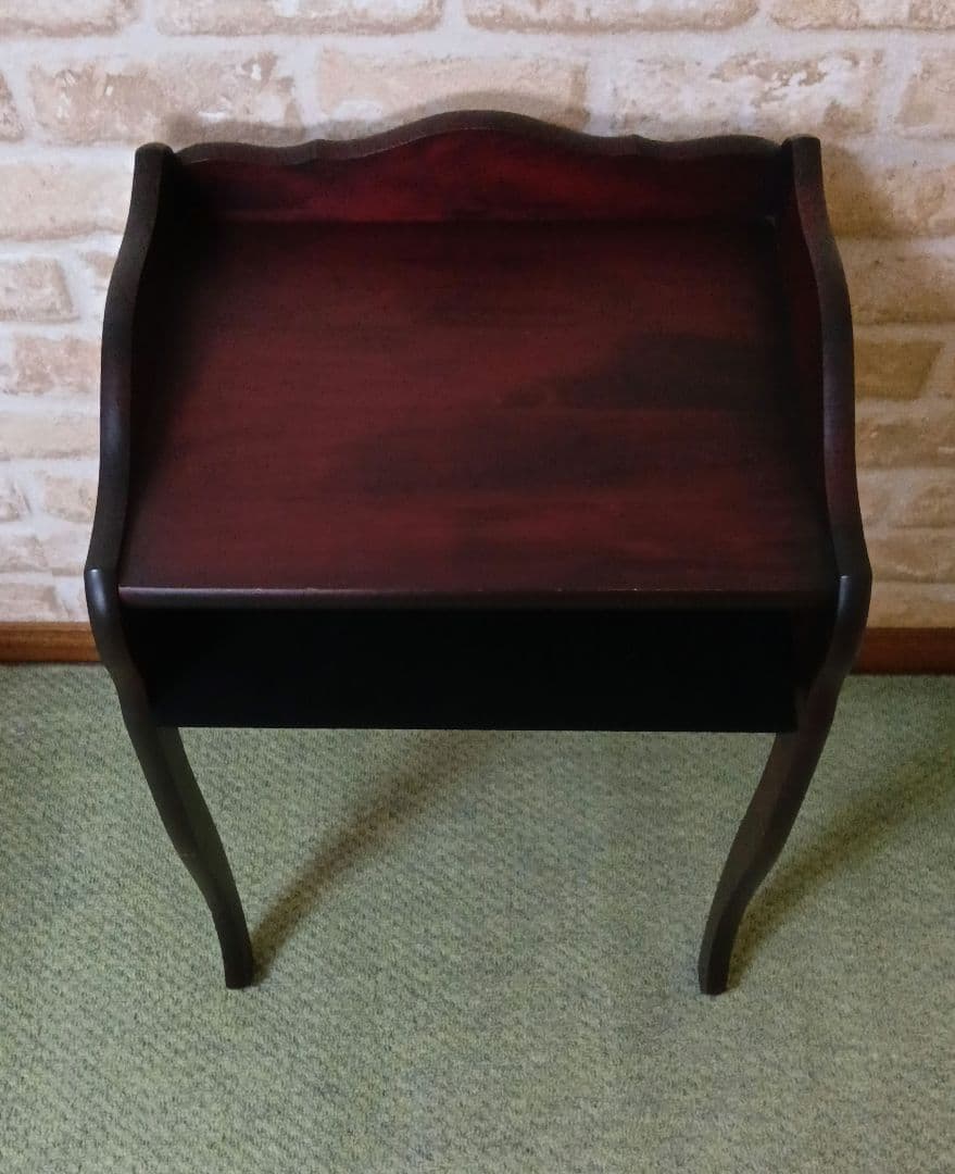 アンティーク調/猫脚　花台電話台飾り台　ブラウン　家具中古43×36×高63cm