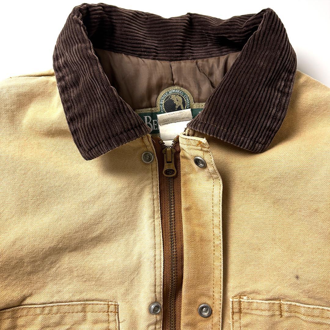チョアコート ダックジャケット ブラウン S 襟コーデュロイ カバーオール