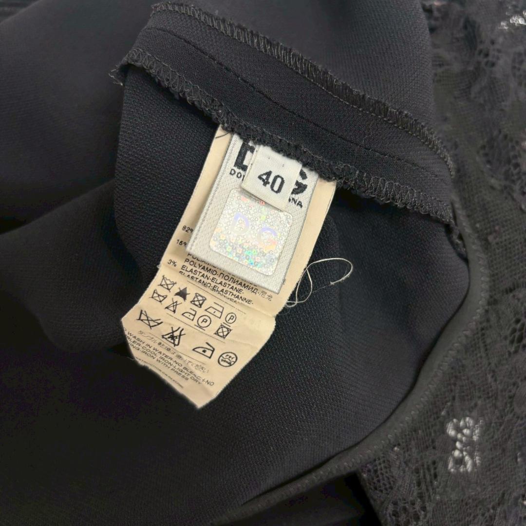 DOLCE & GABBANA レース 襟リボン デザイン ドレス N1842