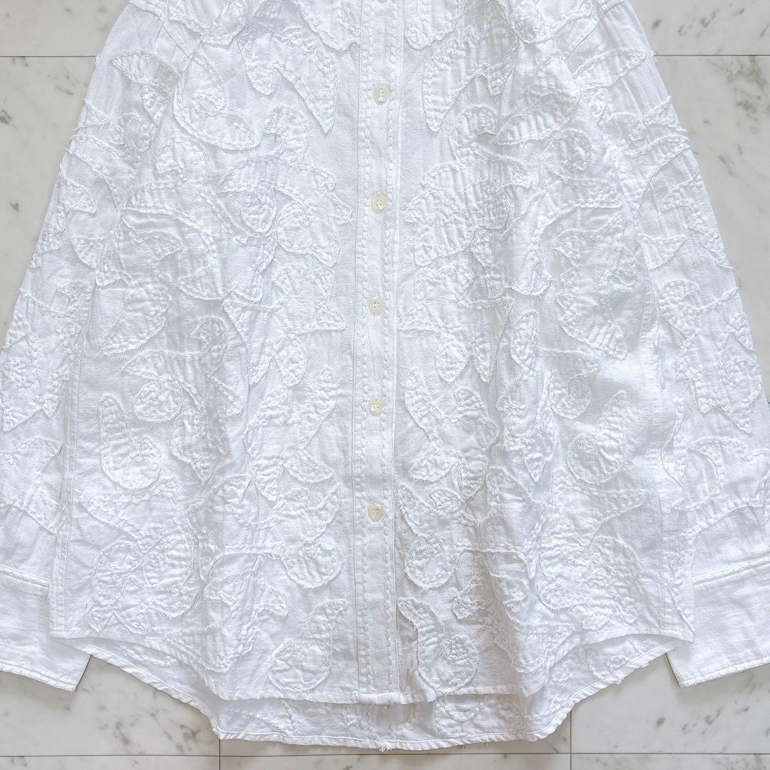 美品♪サラマリカ　コットンリネンパッチビッグシャツ　刺繍　オーバーサイズ　綿麻