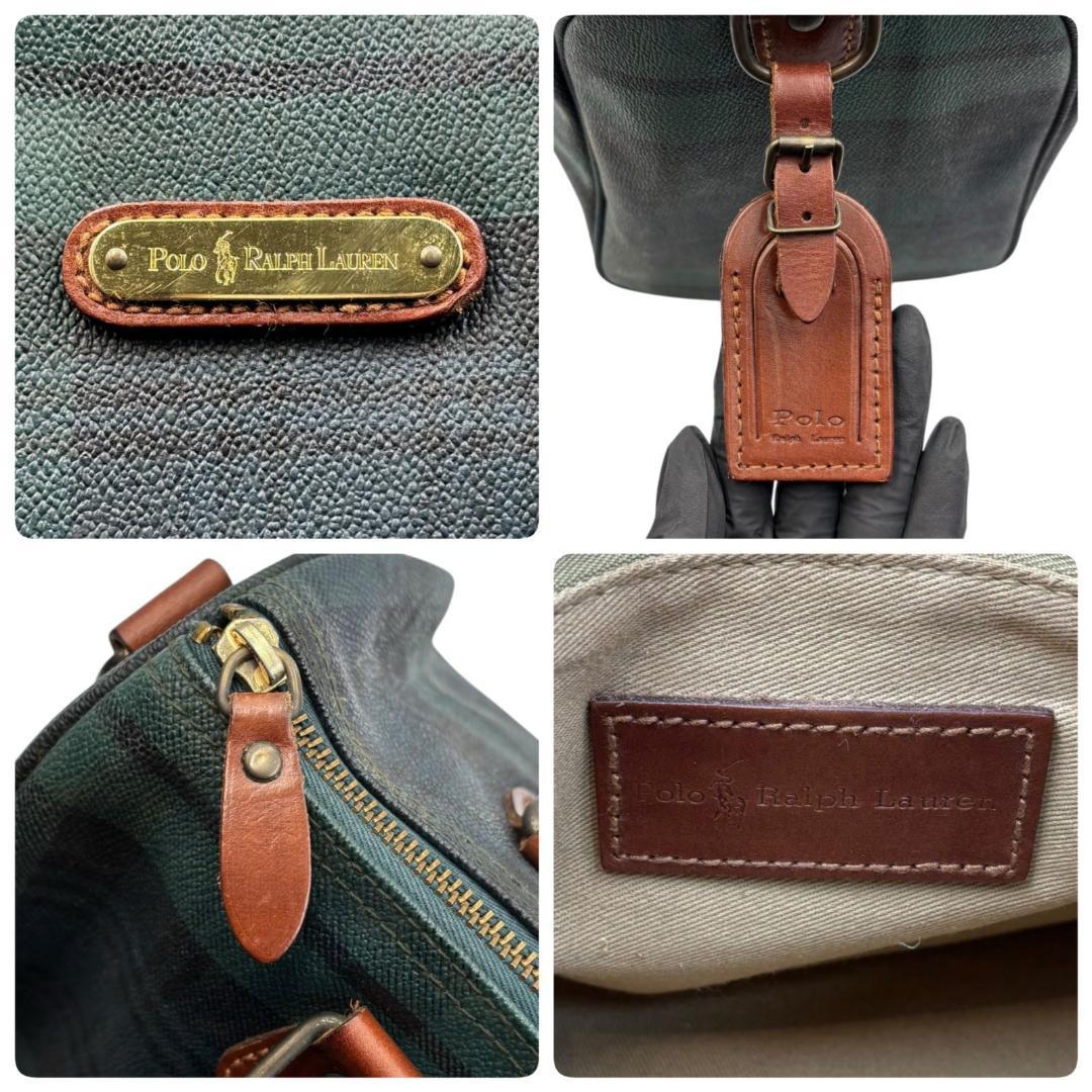 RALPH LAUREN ラルフローレン ミニボストン レザー 緑 R574