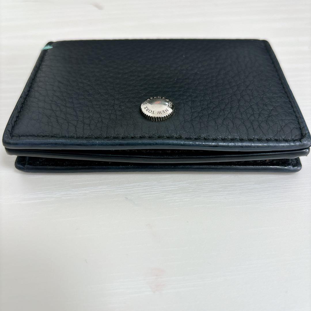 Tiffany & Co. 名刺入れ カードケース ブラック 革 ブルーステッチ