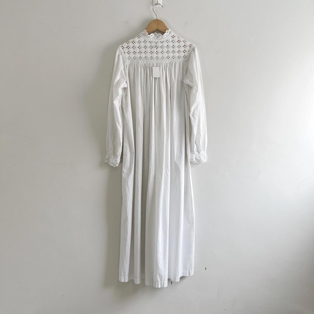 アンティーク　ホワイト　コットン　ワンピース　ドレス　ヨーロッパ　ヴィンテージ