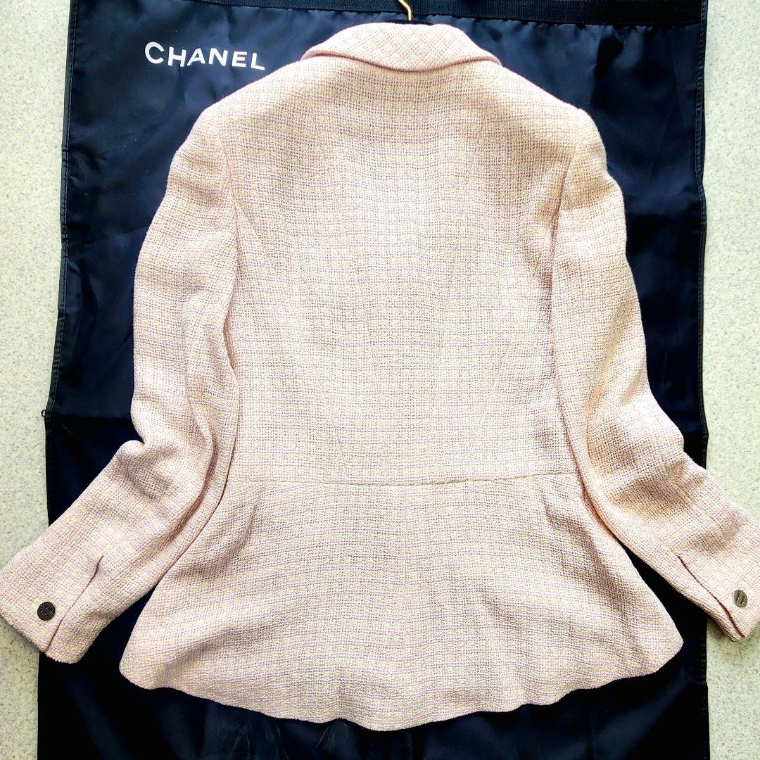 【極上美品】CHANEL 00C ツィードジャケットロゴ ボタン ペプラム