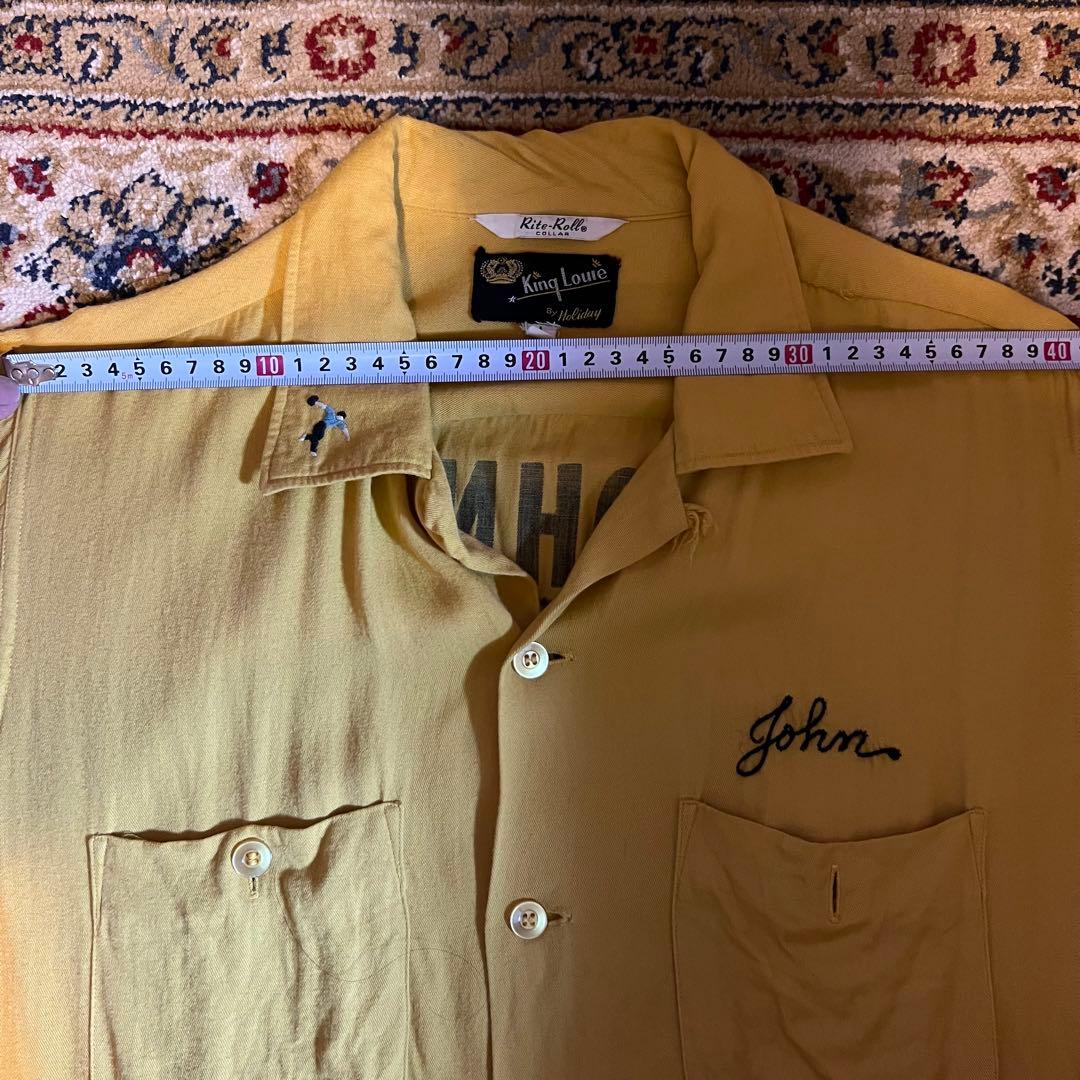 50s king louis 黒タグ ボーリングシャツ レーヨン