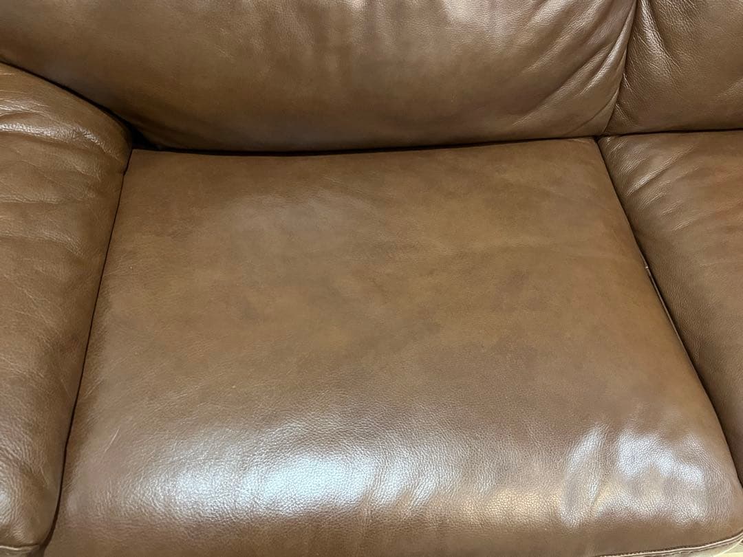 《送料込》美品　ナツッジ社　本革　３人掛けソファ