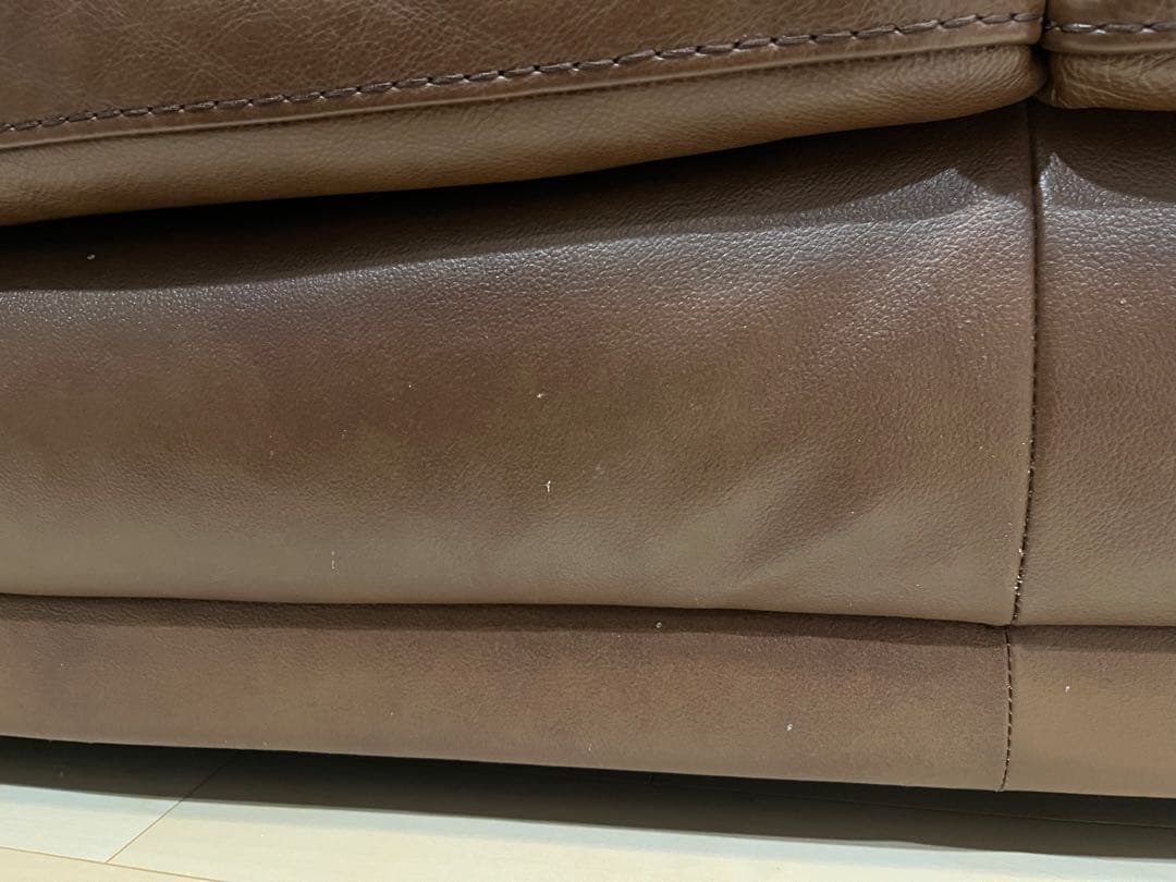 《送料込》美品　ナツッジ社　本革　３人掛けソファ