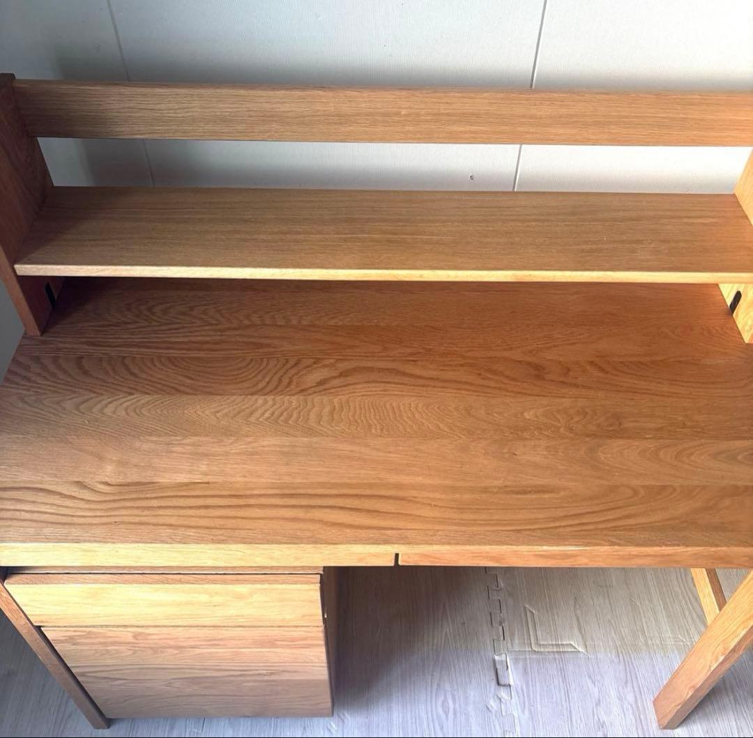 無印良品　MUJI オーク無垢材デスク　学習机　シンプル　上置き棚　札幌直接可
