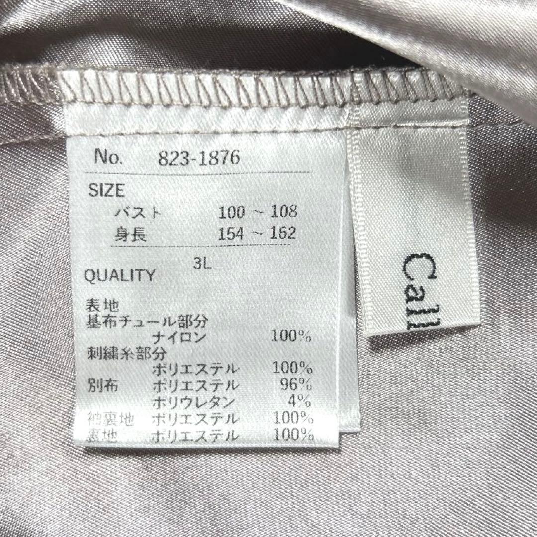 【現行品・大きいサイズ 3L】　カラルス　Vネック刺繍レースワンピースドレス