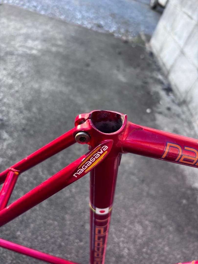 ピ*ザ様 NAGASAWA ピストバイク フレーム NJS 中野レッド C-C5